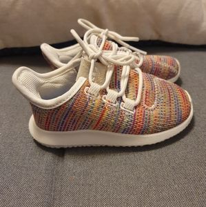 Multi-colored Rainbow Adidas running sneakers